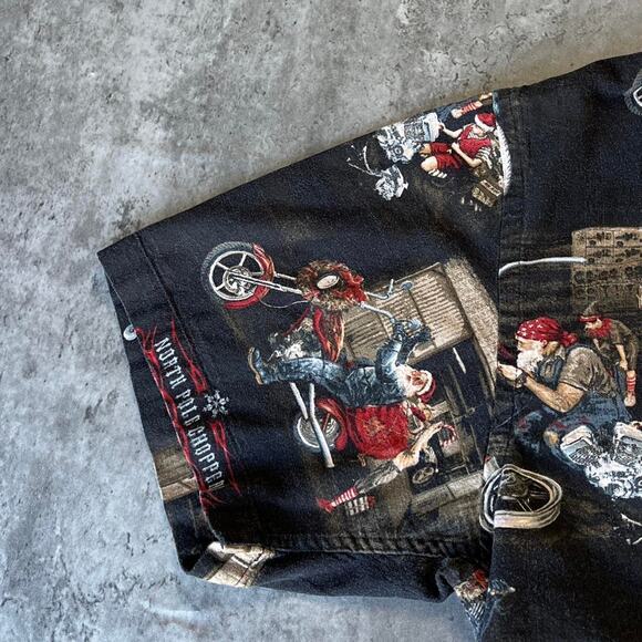 Vintage Y2K Harley Davidson Style Santa Christmas Shirt - Picture 3 of 4